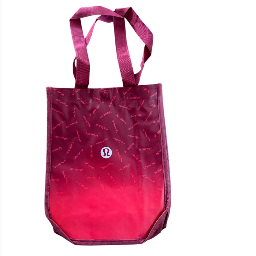 Lululemon reusable small shopping tote bag red.
